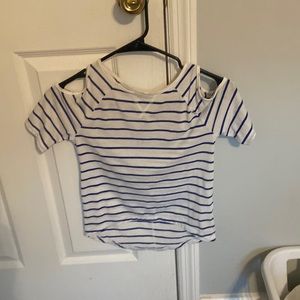 H&M Stripped Off the Shoulder Top Size M